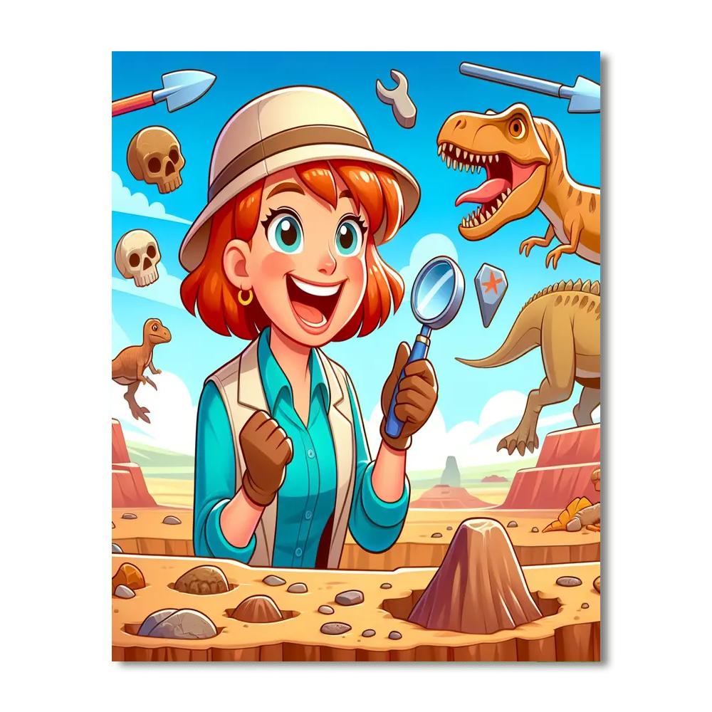 Delightful Dino Dig Number Painting