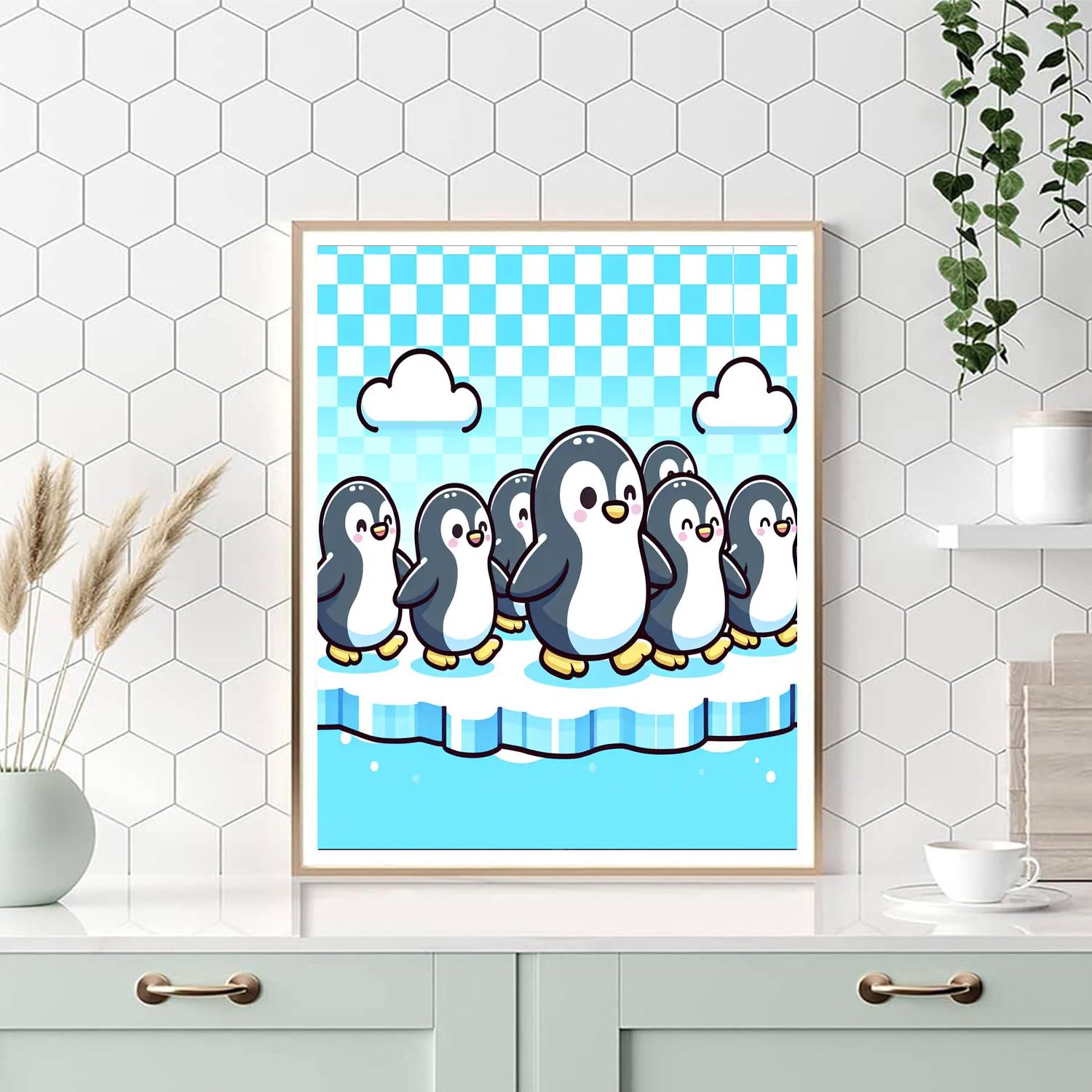 Penguin Parade At The Poles Paint By Numbers Art