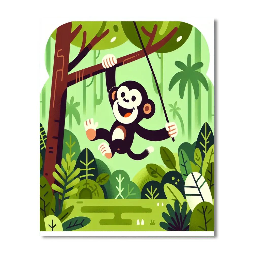 Playful Chimpanzee DIY Paint By Numbers