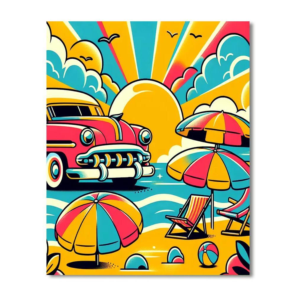 Retro Summer Adventure Paint By Color