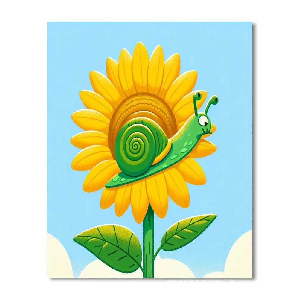 Sunny Sunflower Snail Paint By Number