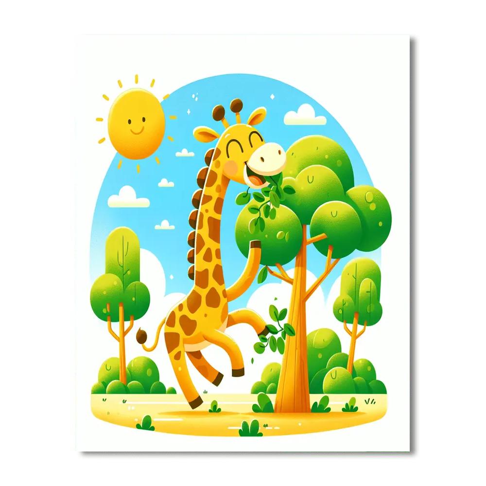 Giggle At The Giraffe Number Painting