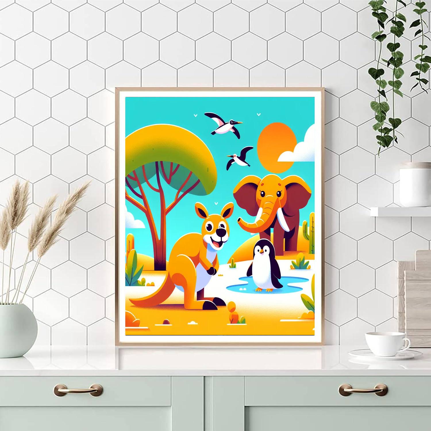 Colorful Animals Of The World Numbered Painting Kits