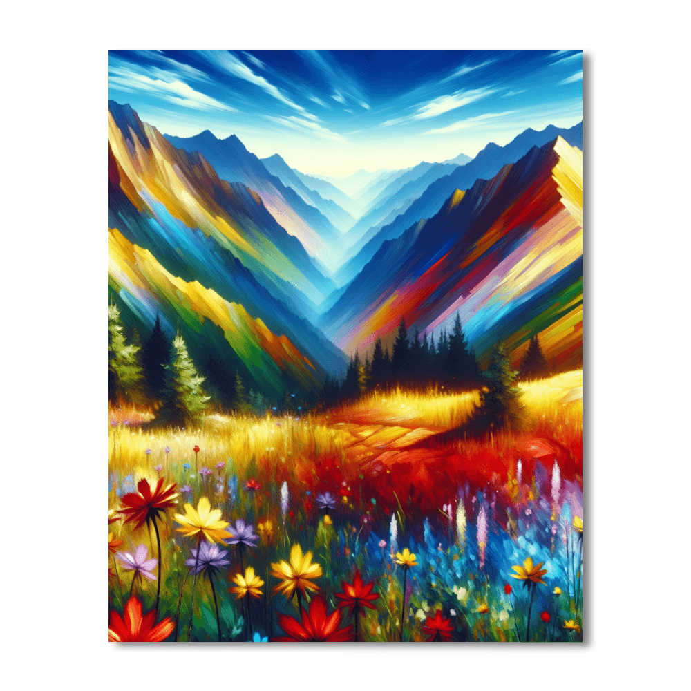 Colorful Mountain Landscape Numbered Painting Kits