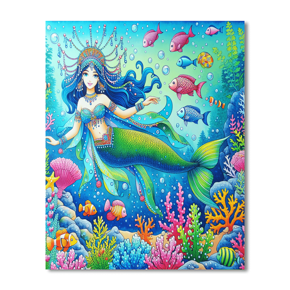 Enchanting Mermaid Lagoon Painting Number Kit