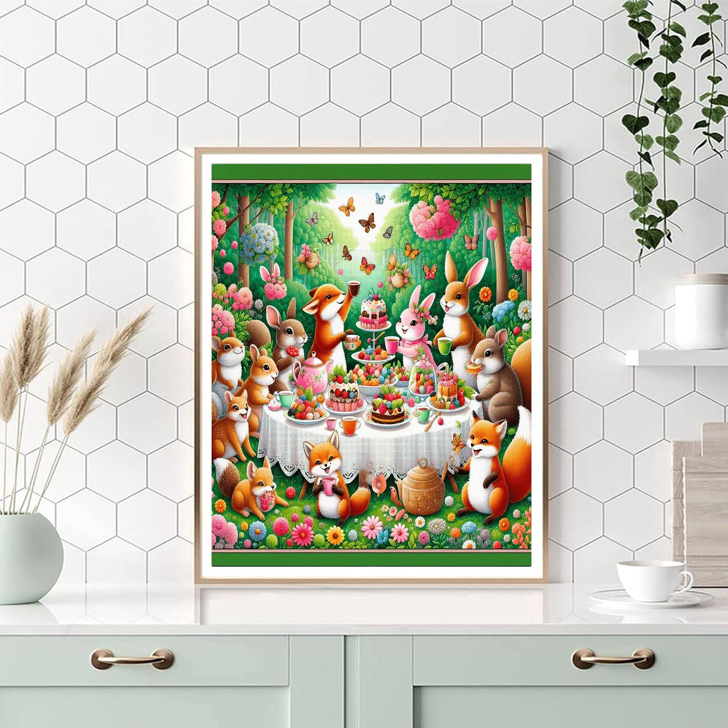 Charming Woodland Tea Party Numbered Painting Kits
