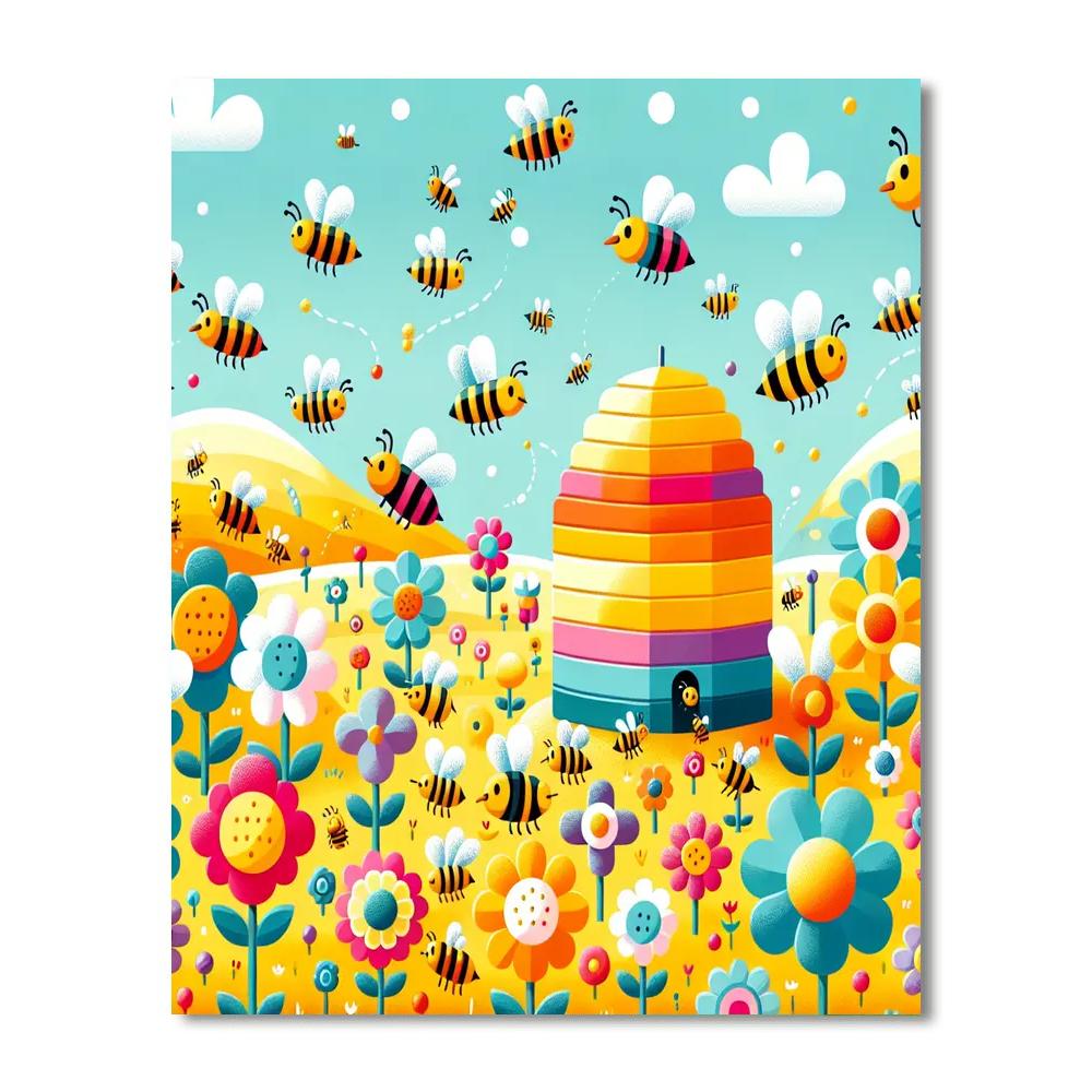 Busy Bee Hive Painting Number Kit