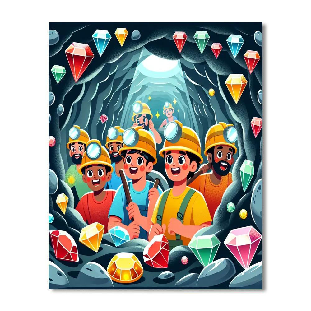 Sparkling Gemstone Mine Painting By Numbers Kit