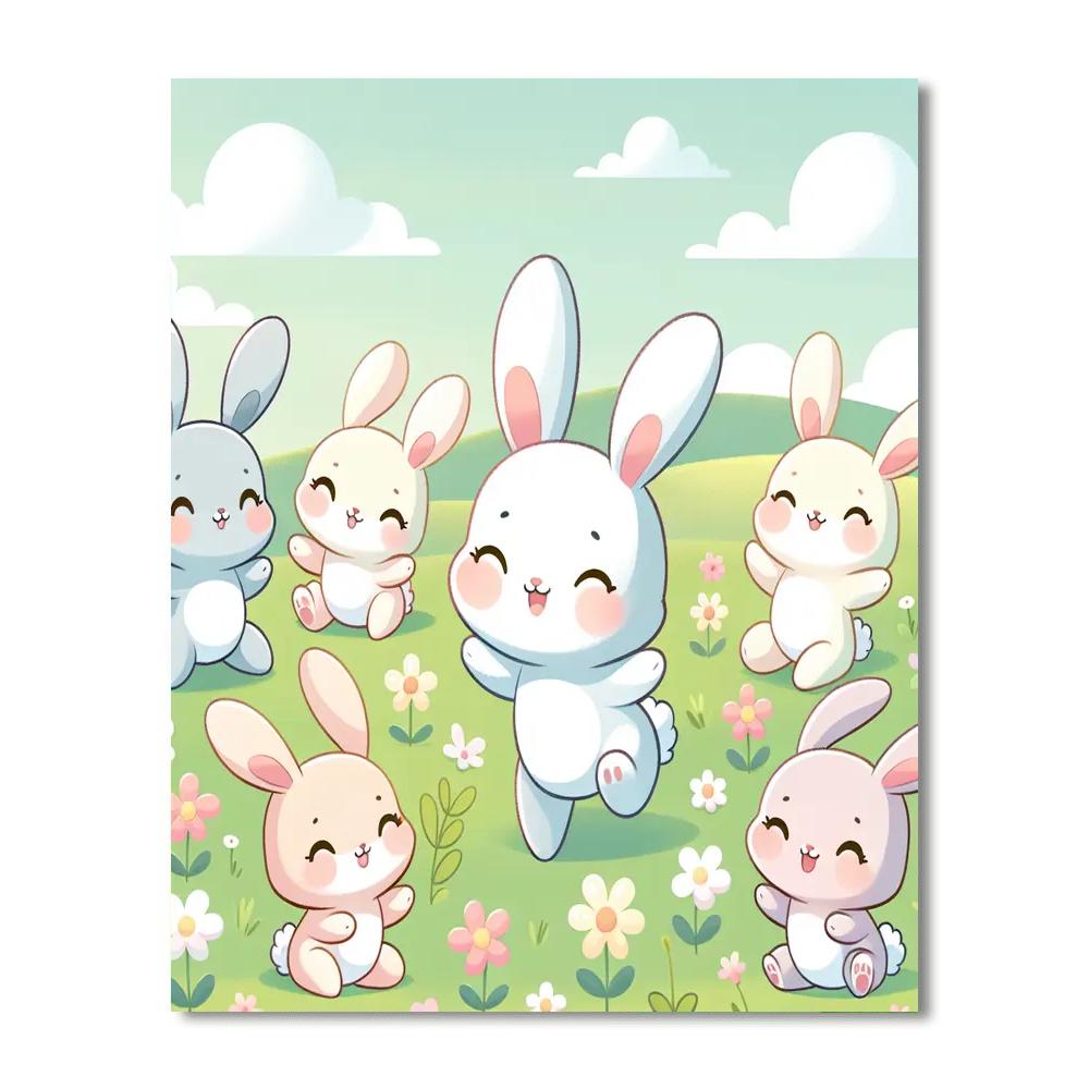 Bouncing Baby Bunnies Numbered Painting Kits