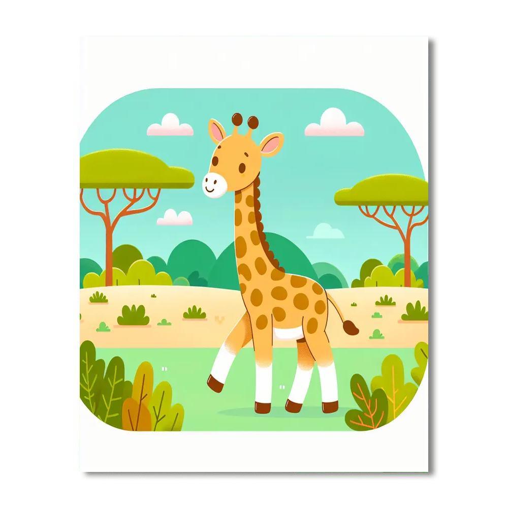 Gigantic Giraffe Adventure Painting Number Kit
