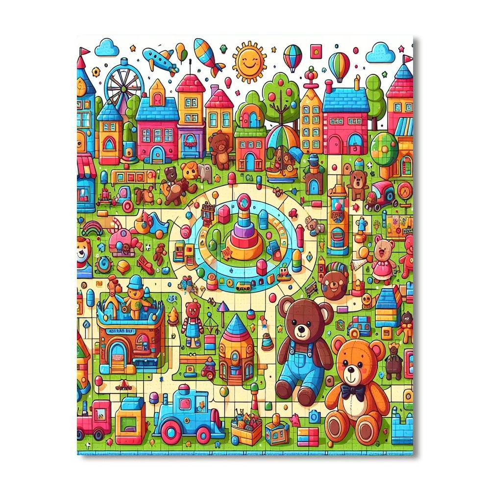 Exciting Toy Town Adventure Paint By Numbers Kits