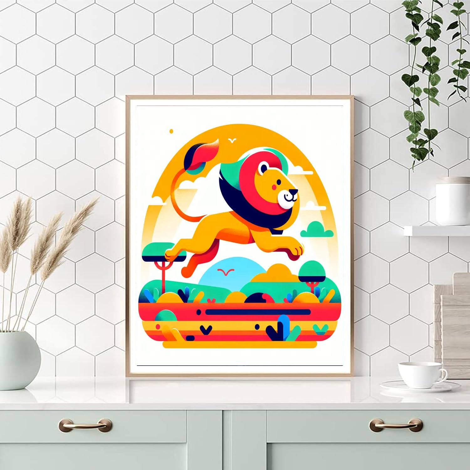 Lively Lion’s Leap Paint By Numbers