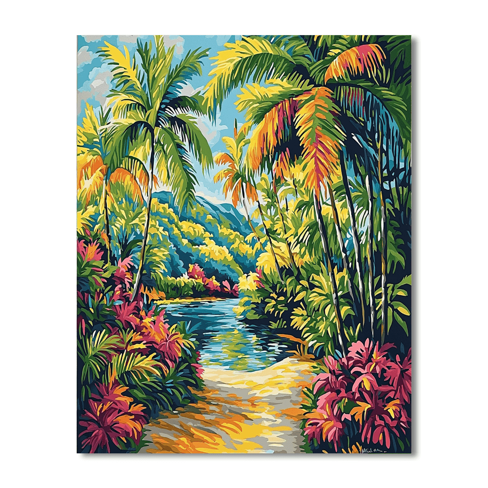 Beatriz Milhazes Inspired Vibrant Caribbean Escape  Painting By Numbers Kit