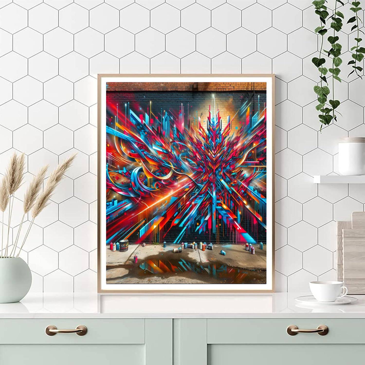 Vivid Urban Graffiti Numbered Painting Kits