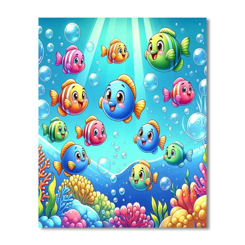 Festive Fishes Numbered Painting Kits