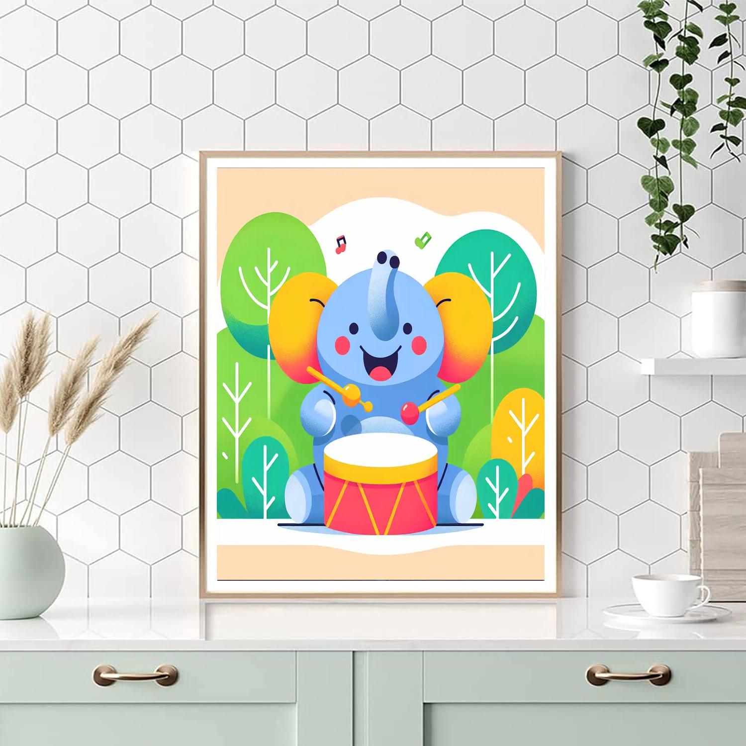 Jungle Jam Elephant Number Painting
