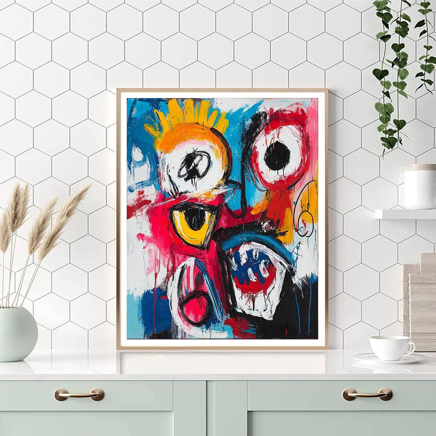Jean-Michel Basquiat Inspired Kaleidoscope Of Emotion  Paint By Color