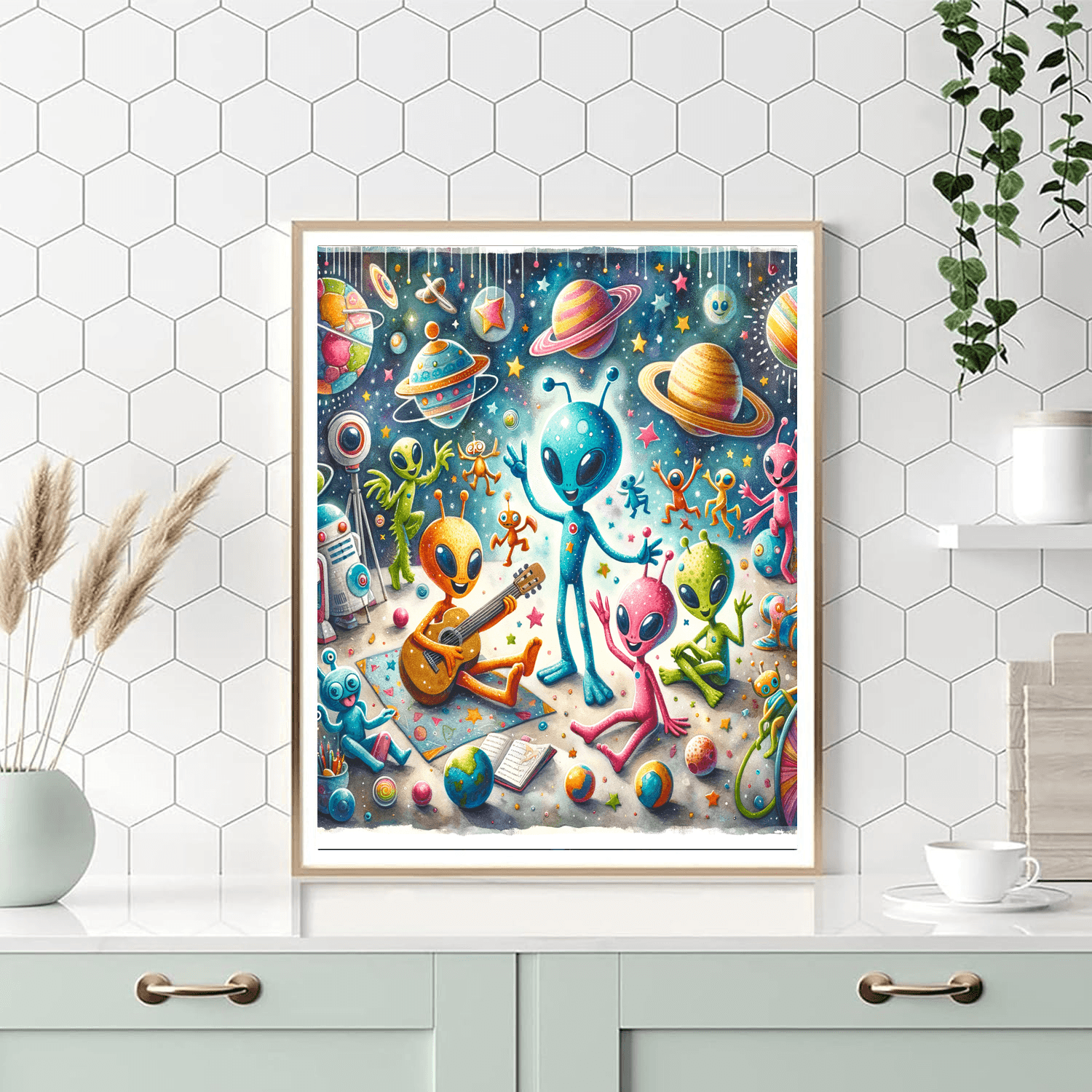 Funky Space Aliens Paint By Color