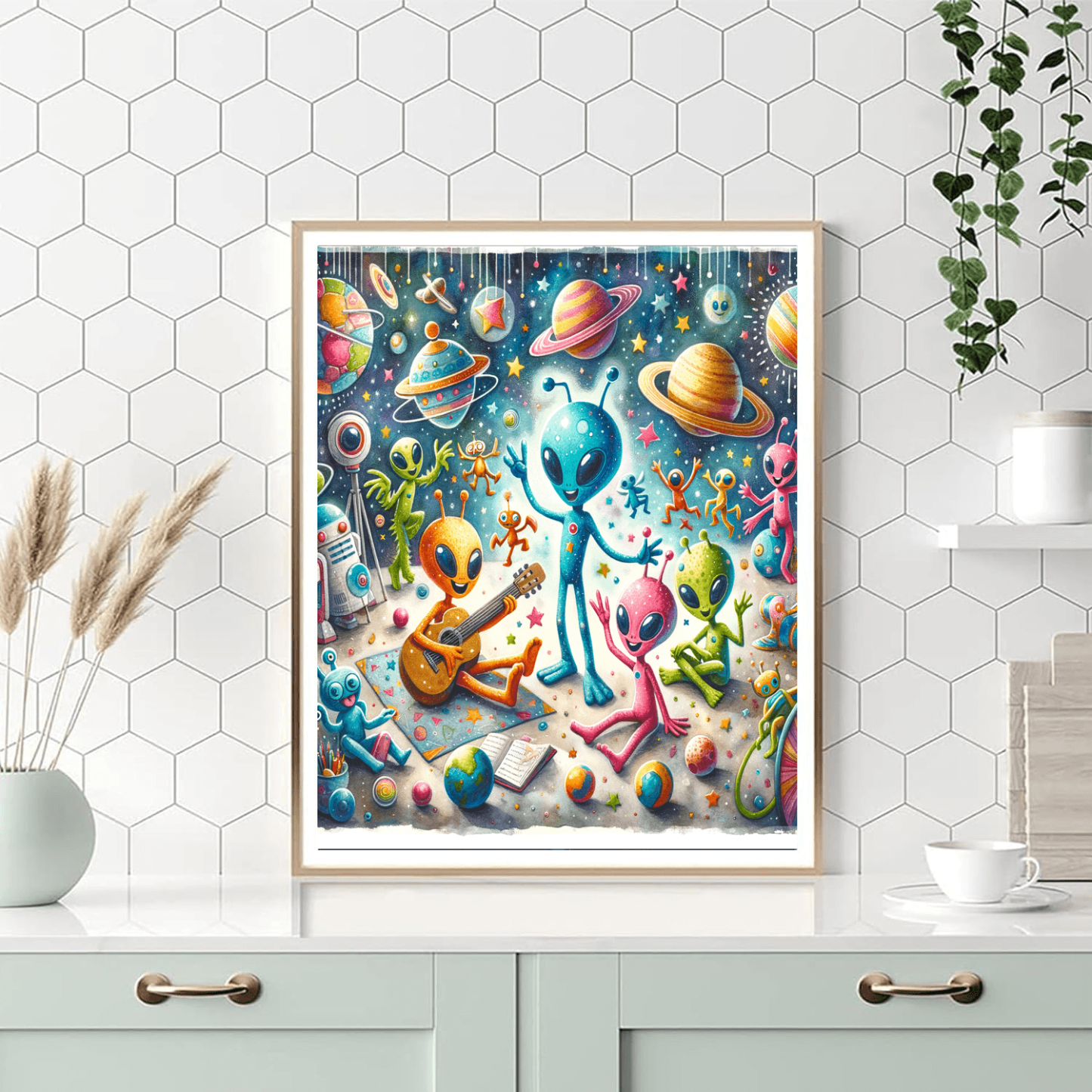 Funky Space Aliens Paint By Color