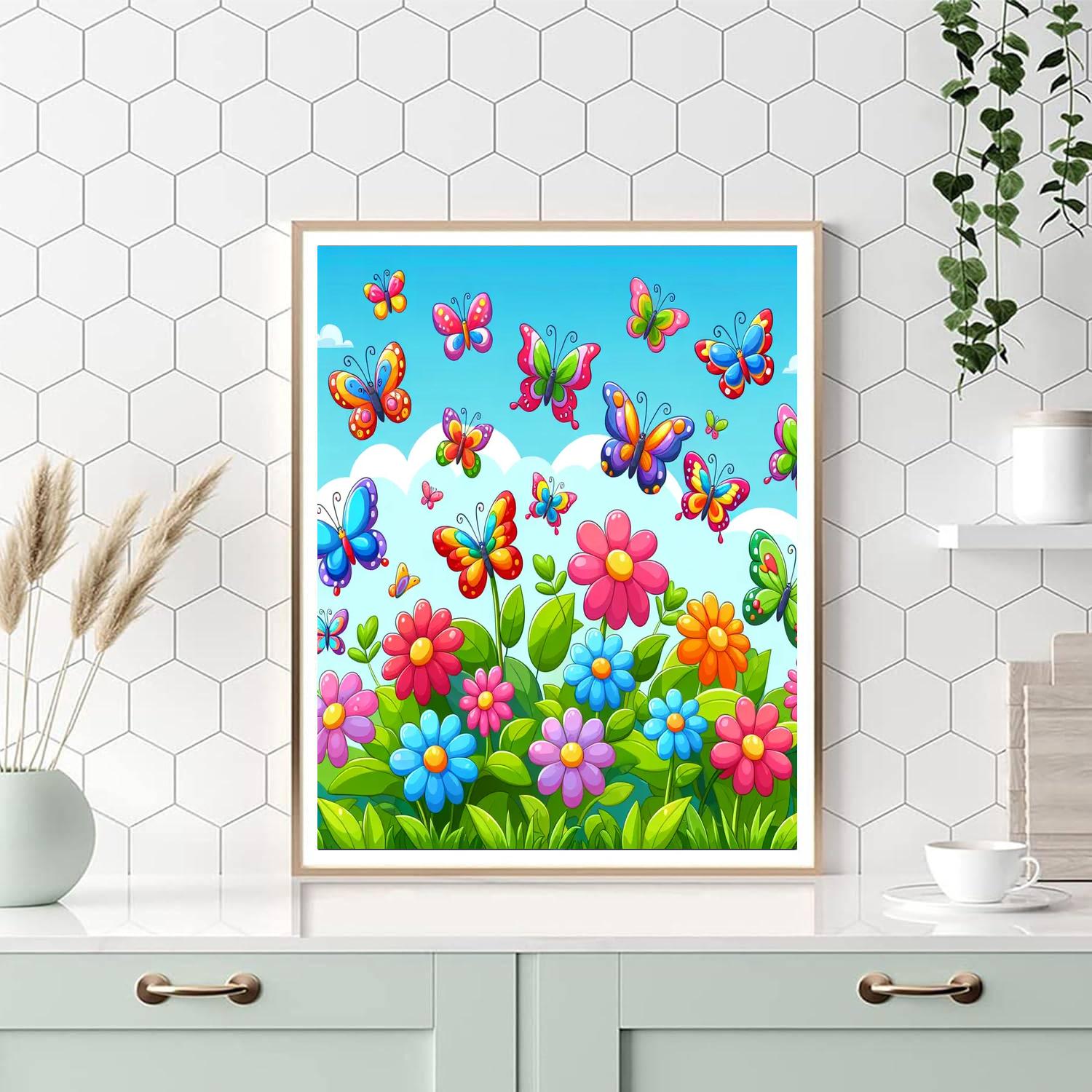 Bubbling Butterflies Paint By Numbers Art