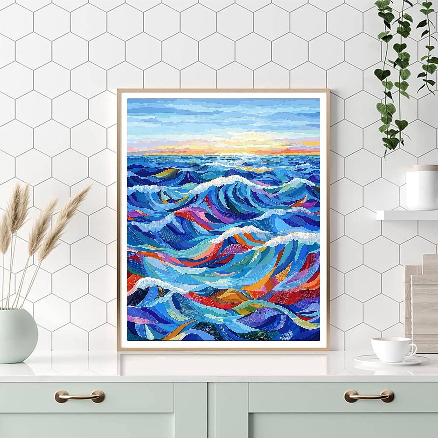 Bridget Riley Inspired Prismatic Waves  Paint By Numbers Kits