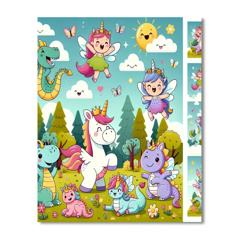 Friendly Fantasy Creatures Paint By Number