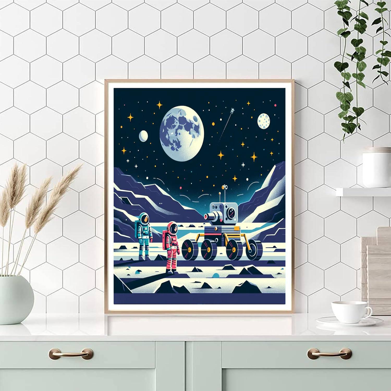 Lunar Rover Exploration DIY Paint By Numbers