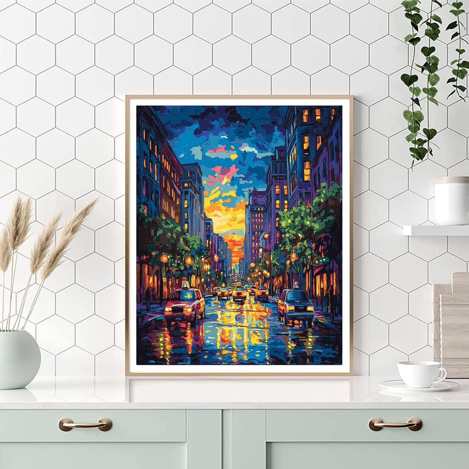 Edward Hopper Inspired Nocturnal City Glow  Paint By Numbers