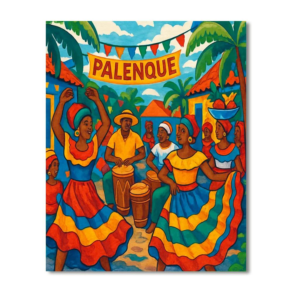 Palenque De San Basilio - Colombia Painting Number Kit