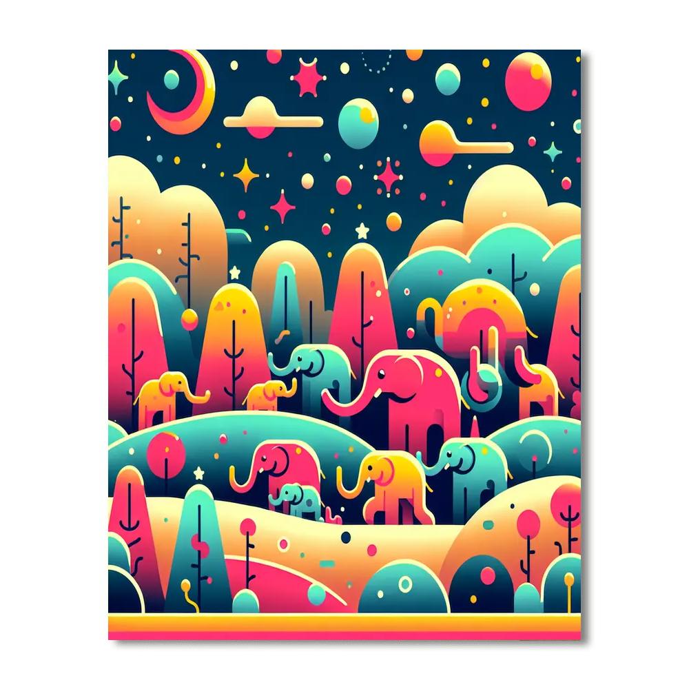 Enchanted Elephant Escape Paint By Numbers