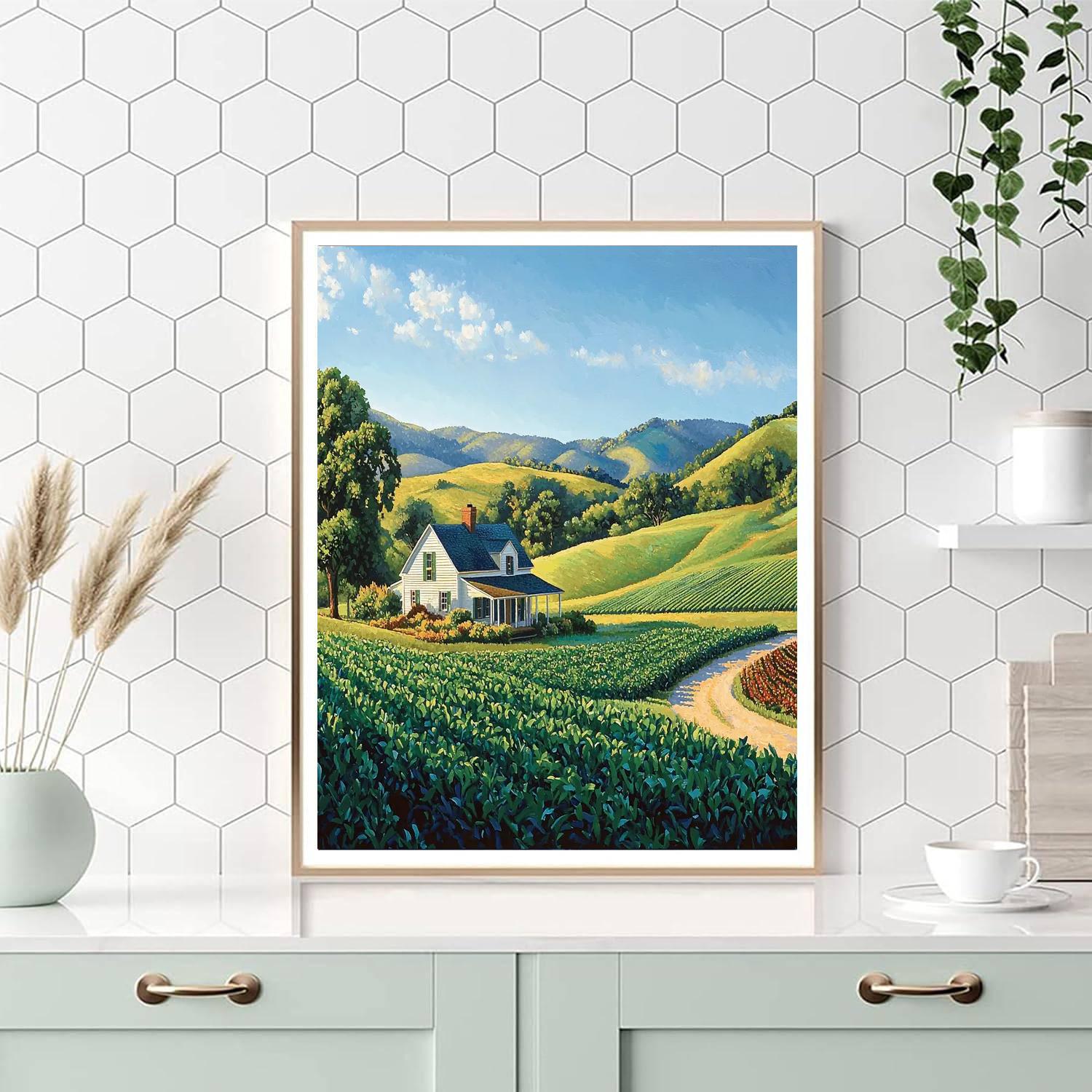 Grant Wood Inspired Rural Farmhouse Dream  Paint By Numbers Kits
