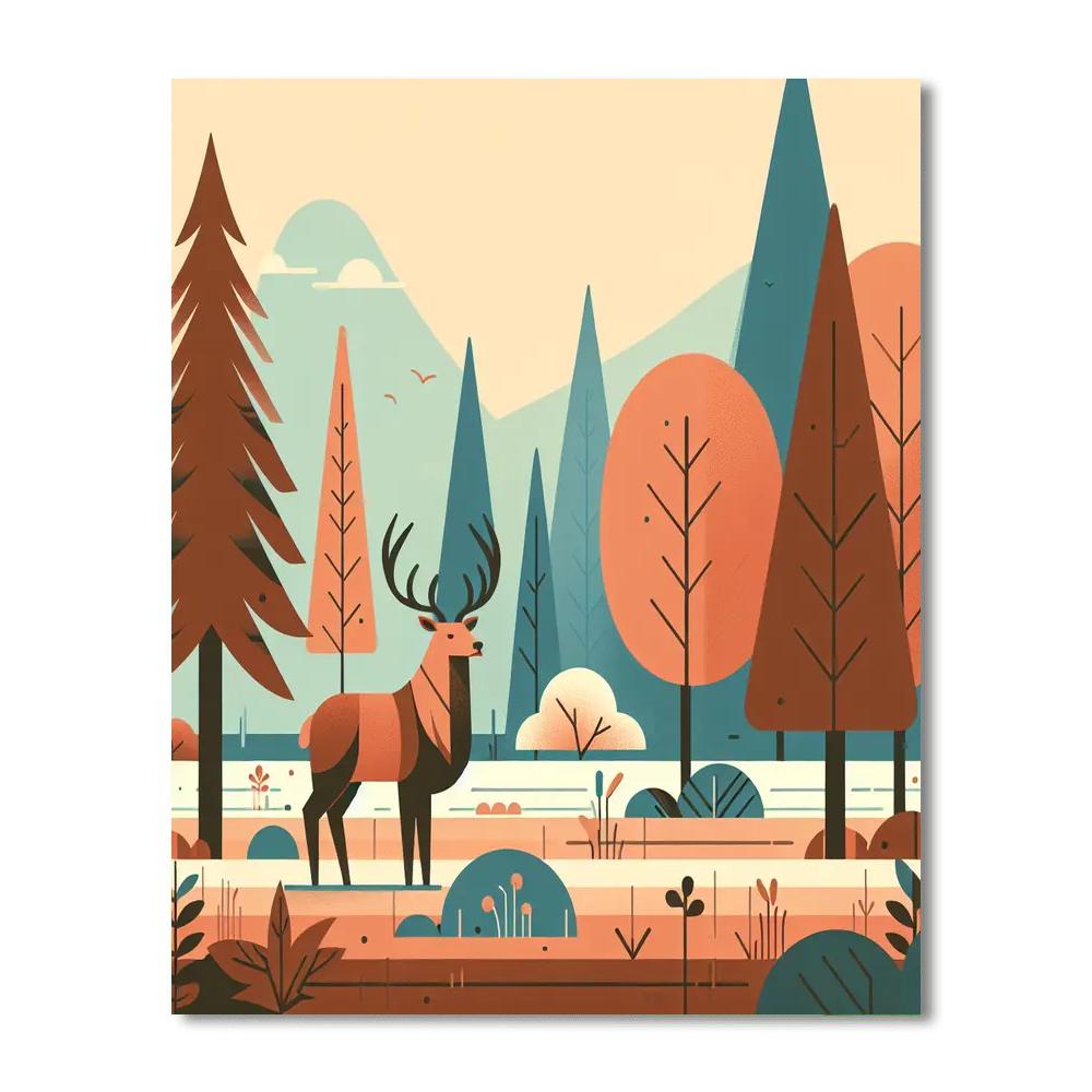 Energetic Elk Encounter Painting Number Kit