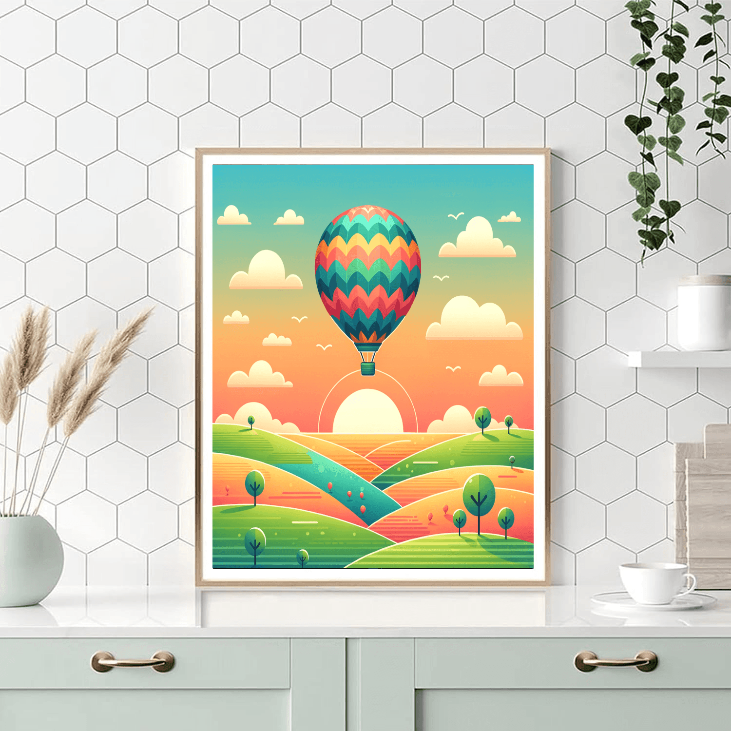 Sky High Hot Air Balloon Paint By Color