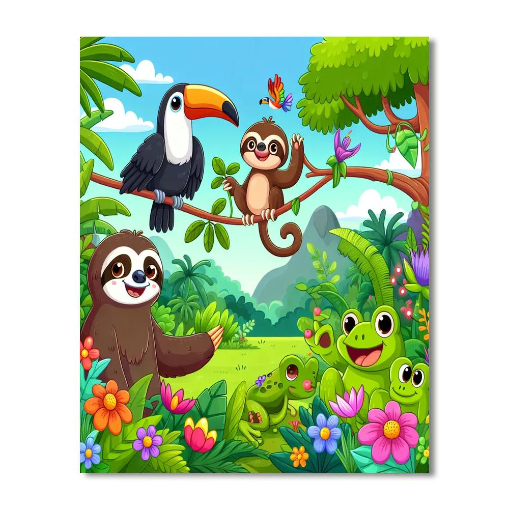 Rainforest Revelry Painting Number Kit