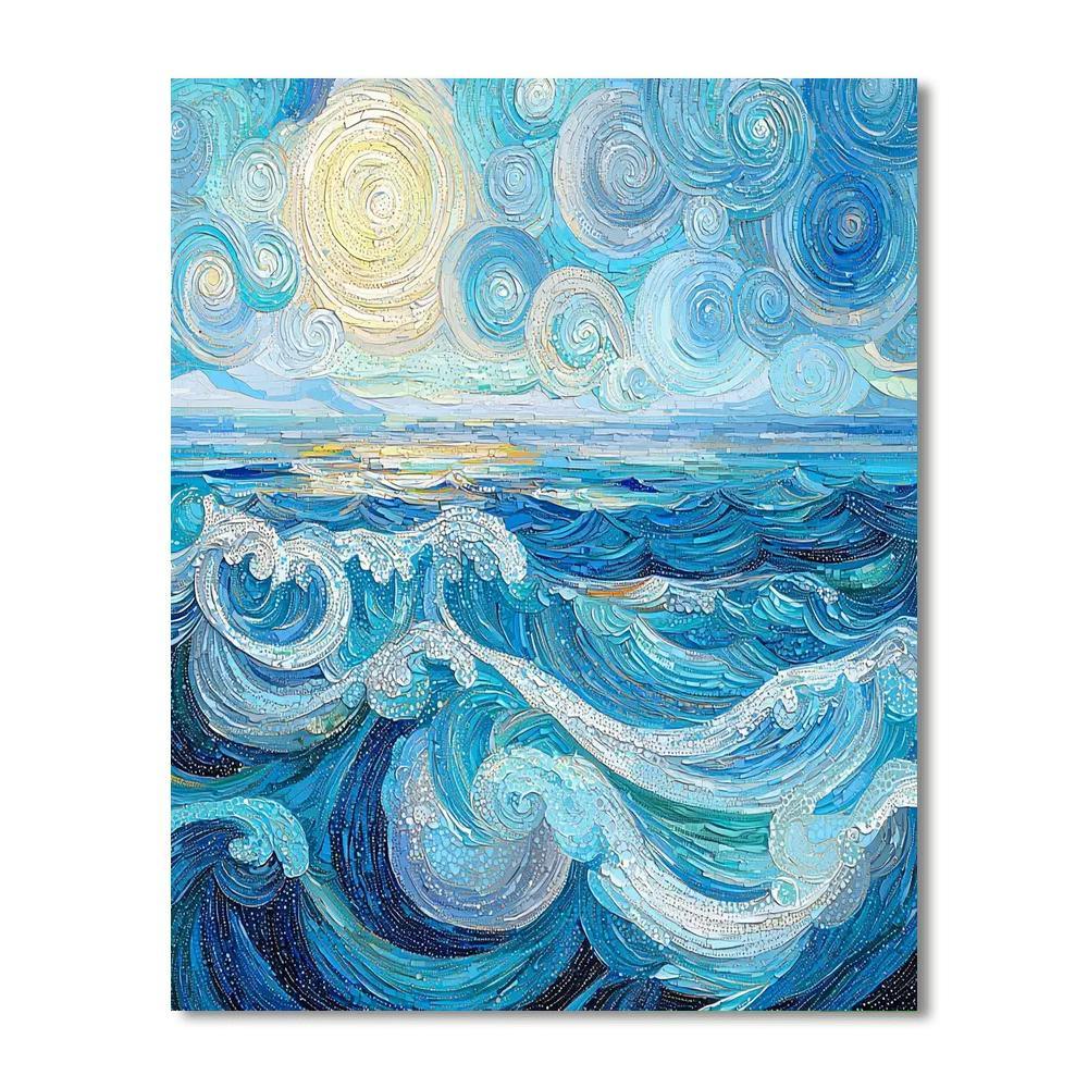 Georges Seurat Inspired Dreamscape Waves  Paint By Numbers Kits