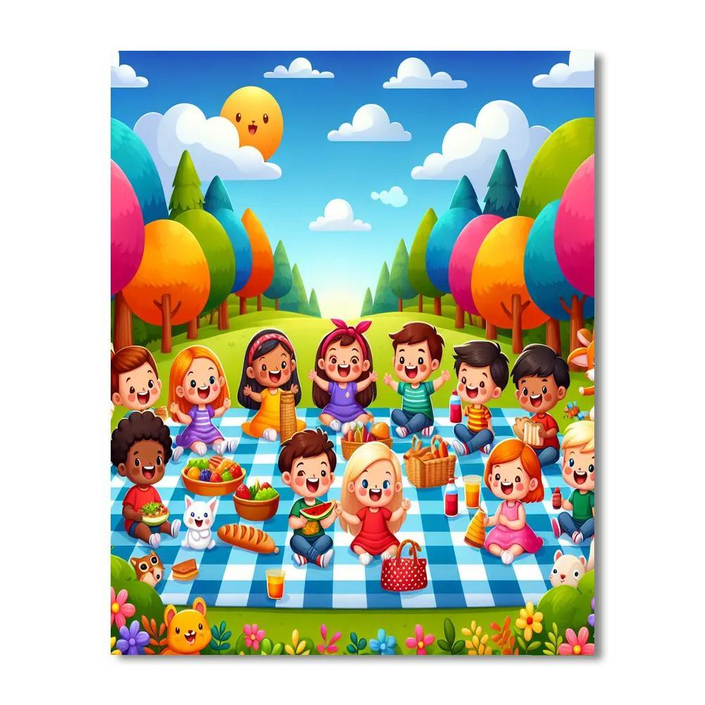 Happy Forest Picnic Paint By Numbers