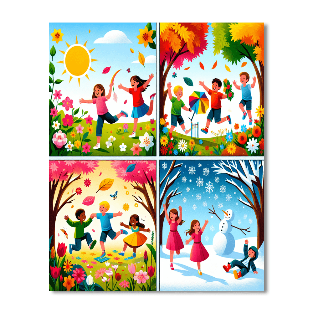 Colorful Seasons Of Nature Number Painting