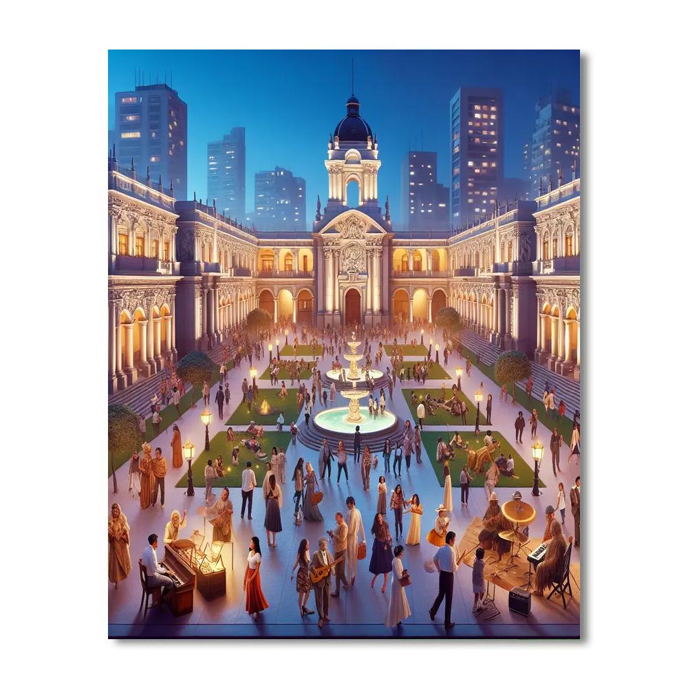 Lima Art Museum Night - Peru Paint By Numbers