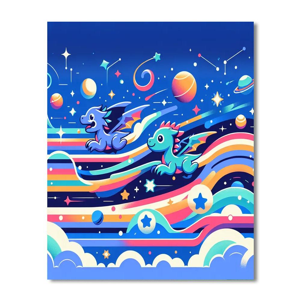 Dragon's Cosmic Race Number Painting