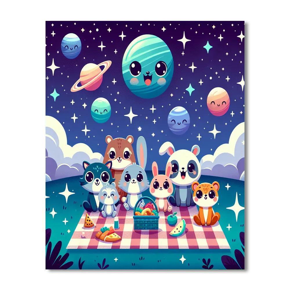 Magical Starry Night Picnic Paint By Numbers
