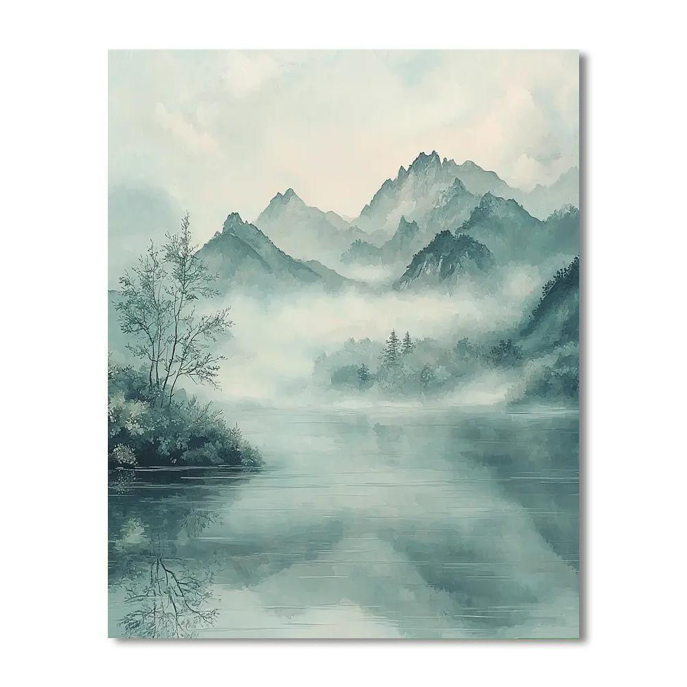 Zhao Mengfu Inspired Whispers Of Misty Mountains  Paint By Number