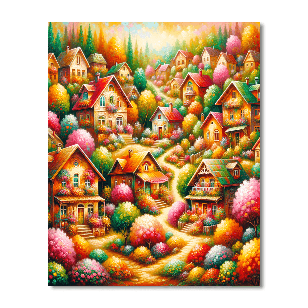 Charming Little Village Numbered Painting Kits