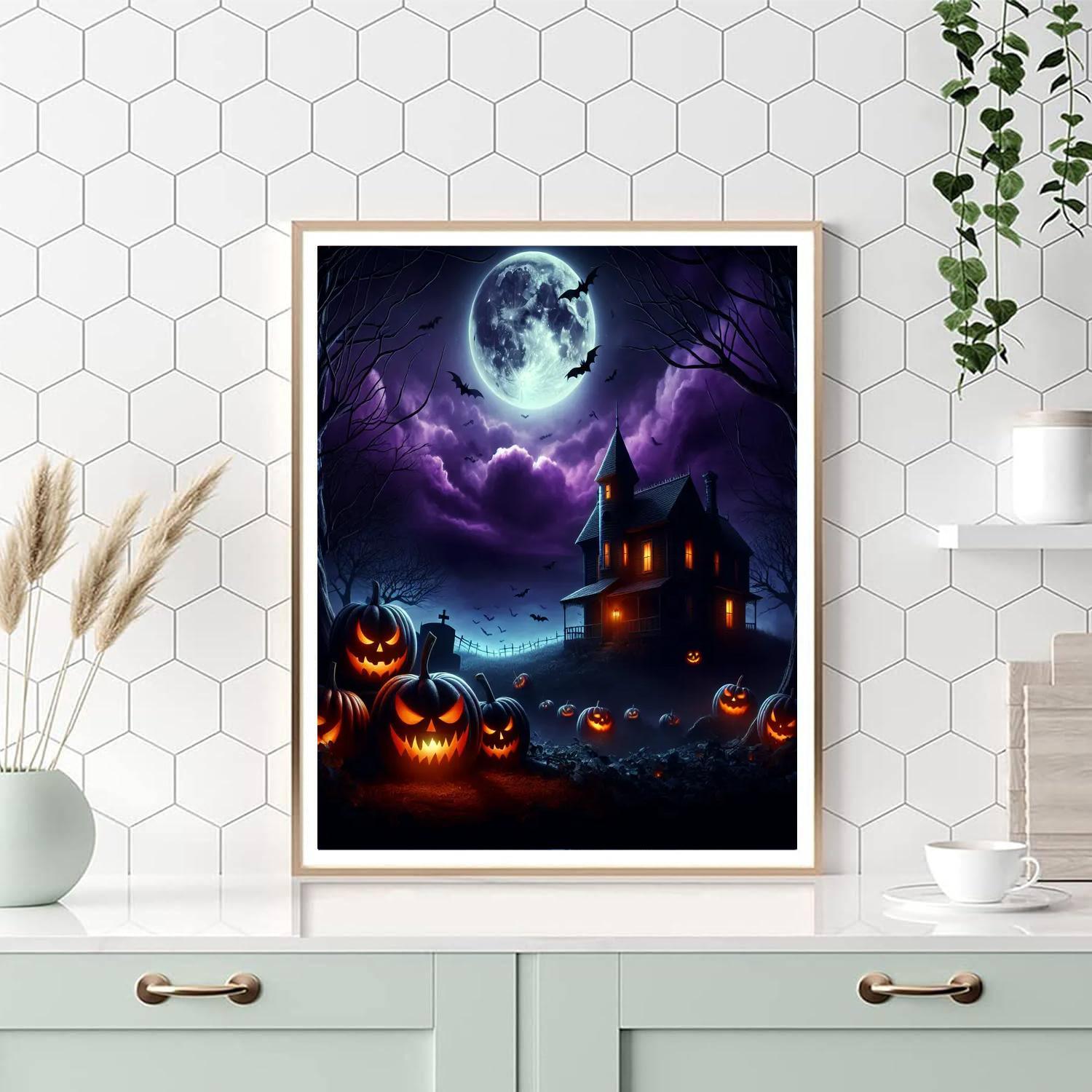 Haunted Halloween Night Paint By Numbers Art