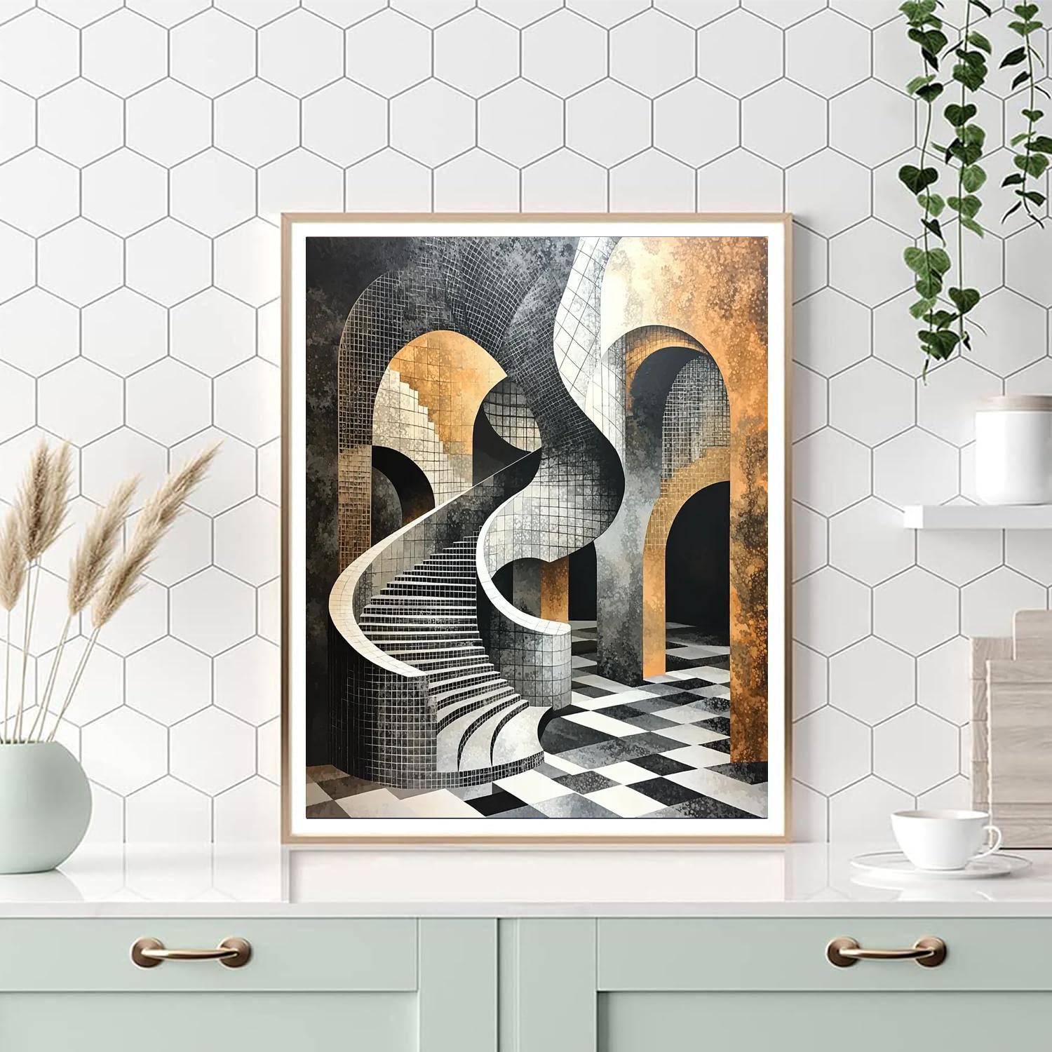 M.C. Escher Inspired Mathematical Harmony  Paint By Number