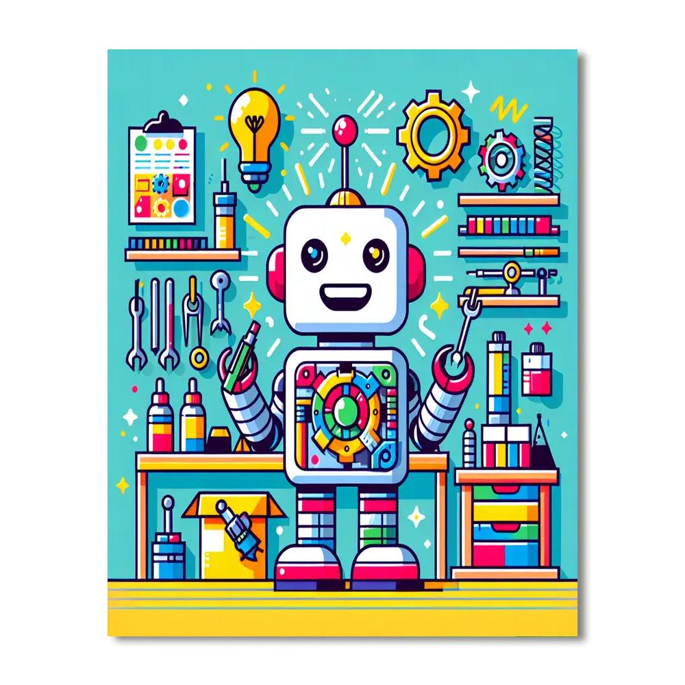 Robot Builder's Challenge Paint By Numbers Kits