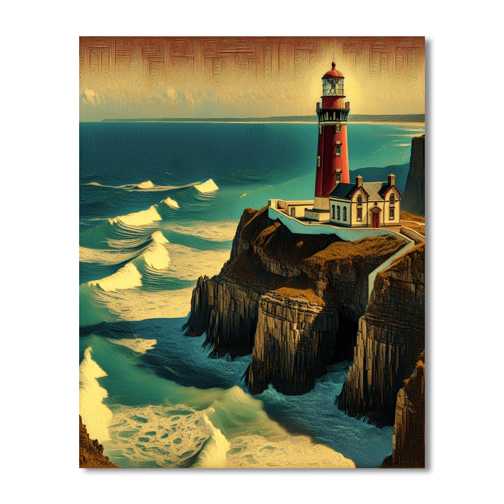 Charming Seaside Lighthouse Paint By Numbers Art