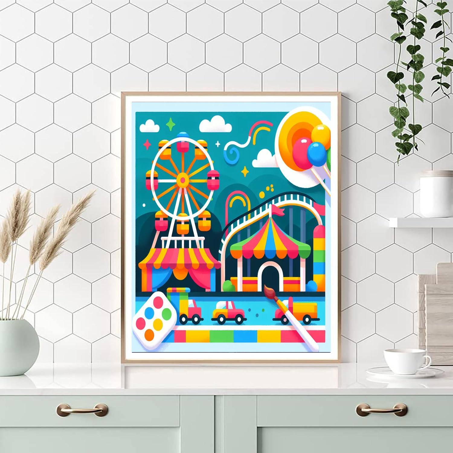 Lively Carnival Fair Numbered Painting Kits