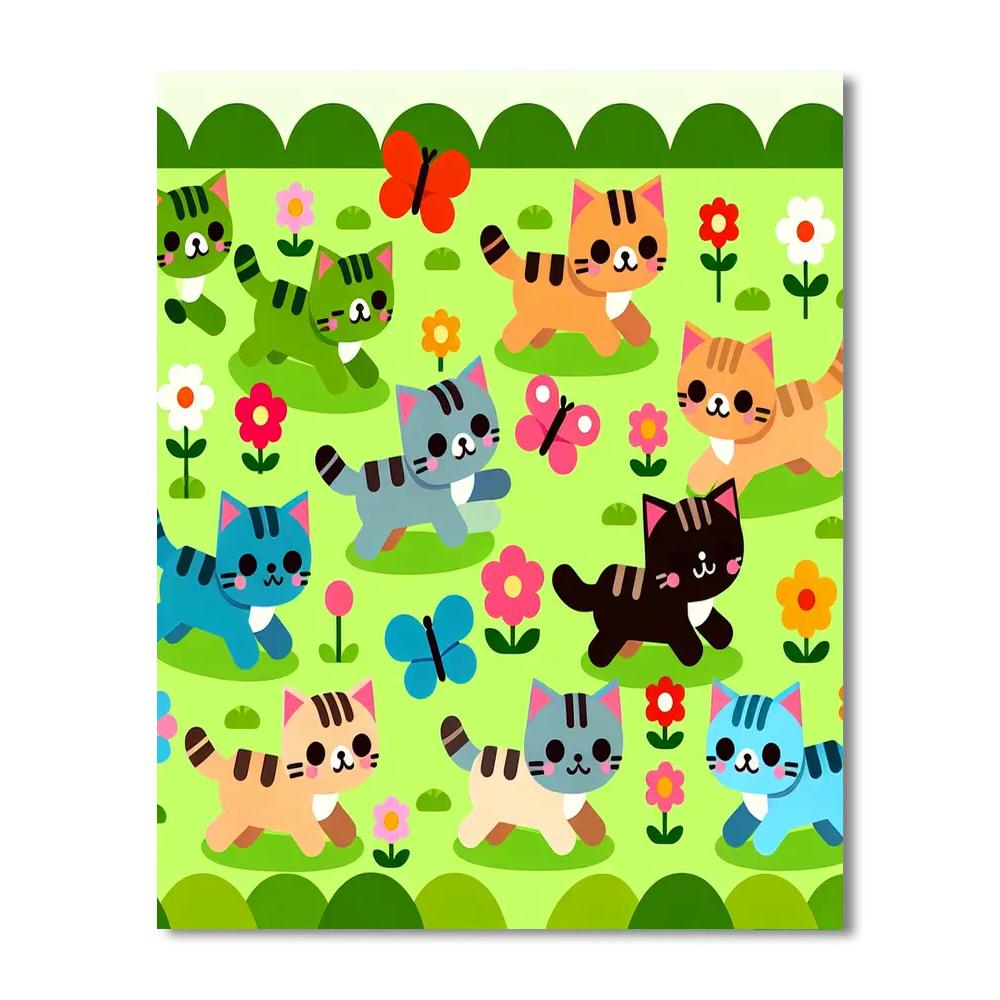 Playful Kitty Park Numbered Painting Kits