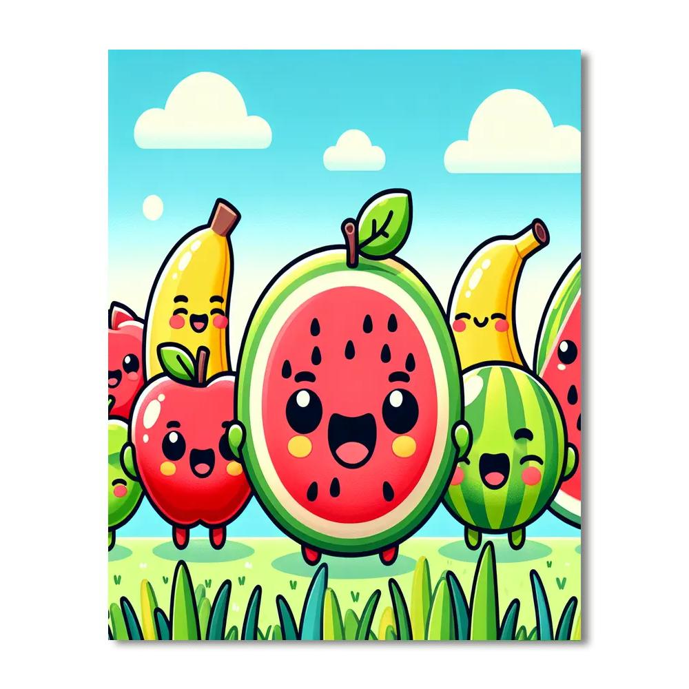Joyful Fruit Parade Painting By Numbers Kit