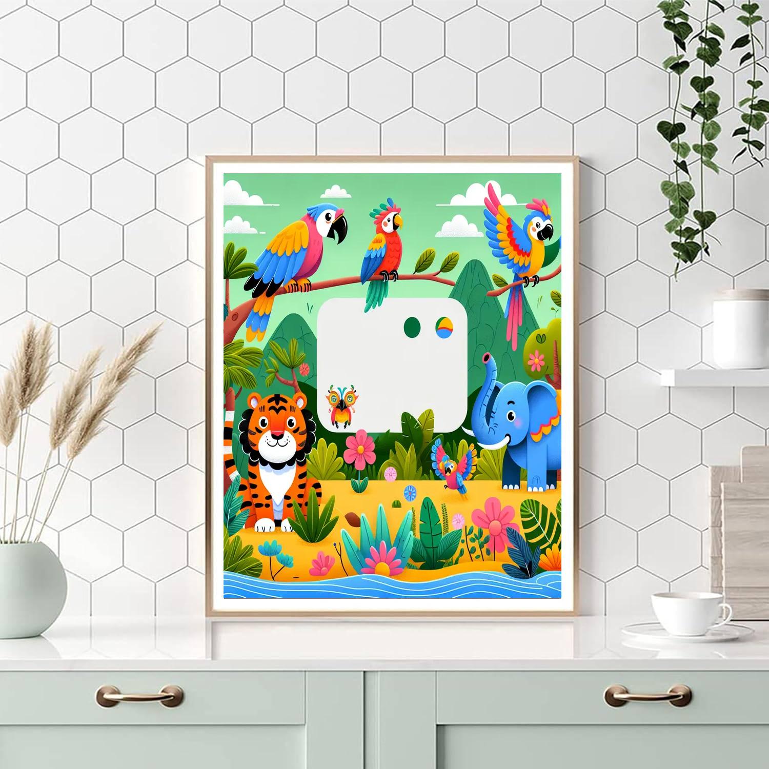 Mythical Jungle Safari Number Painting